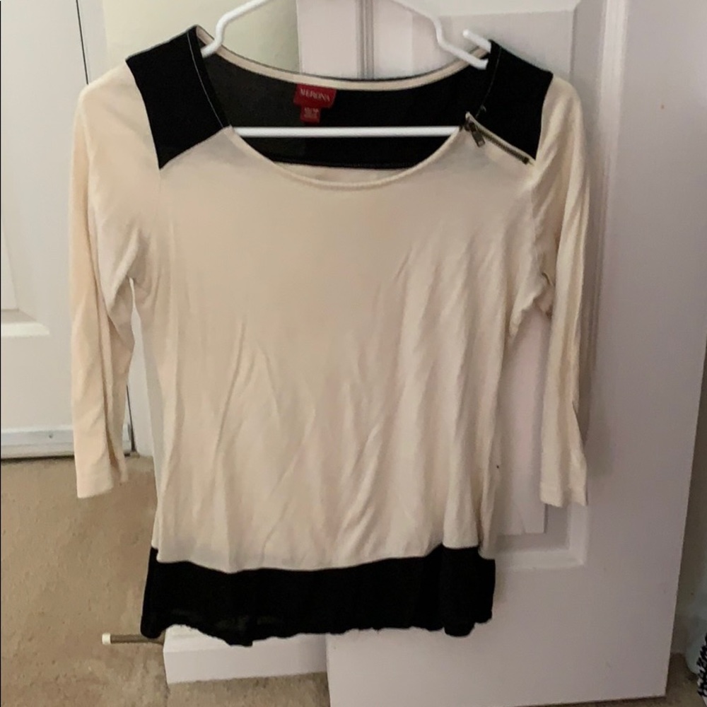Cream and black blouse!